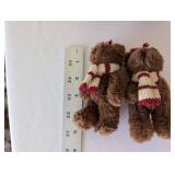 Collection of 3 Vintage Porcelain Dolls and 6 Plush Teddy Bears