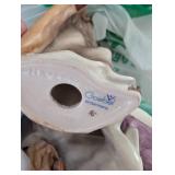 Goebel West Germany Porcelain Nativity Set with Wooden Stable