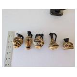 Lot of Miniature Greek Vases, Floral Cloisonne Bowl, and Pharaoh Bust Decor