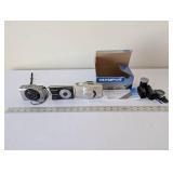 Lot of 3 Digital Cameras and Film Accessories - Canon, Olympus FE, Olympus Stylus Zoom
