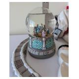 Holiday Decor Collection with Snowman Dolls, Musical Snow Globe, Christmas Train, and Cinderella Collector Plate