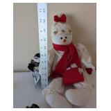 Holiday Decor Collection with Snowman Dolls, Musical Snow Globe, Christmas Train, and Cinderella Collector Plate