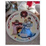 Holiday Decor Collection with Snowman Dolls, Musical Snow Globe, Christmas Train, and Cinderella Collector Plate