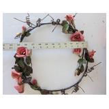 Set of 3 Decorative Floral and Fruit Artificial Wreaths