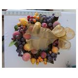 Set of 3 Decorative Floral and Fruit Artificial Wreaths
