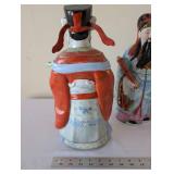 Set of 3 Large Porcelain Chinese Wise Men Figurines, Hand-Painted