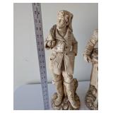 Pair of Vintage MI Italy Ceramic Figural Statues, 21 Inch Tall