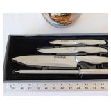 DevonPort 4-Piece Stainless Steel Cutlery Set and Hand-Painted Ceramic Vase