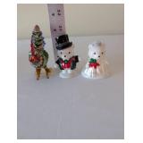 Collection of Decorative Figurines Including Coca-Cola Bears, Porcelain Windmill, Glass Rooster and More