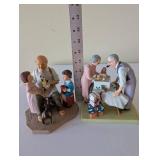 Set of 5 Norman Rockwell Figurine Americana Sculptures