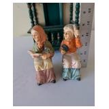 Vintage Norleans Japan Figurines with Porcelain Porch Display