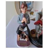 Norman Rockwell Figurines and Collectible Plates Assortment
