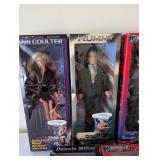 Collection of 7 Talking Political and Celebrity Action Figures in Box