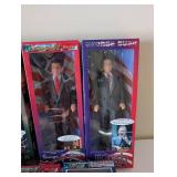 Collection of 7 Talking Political and Celebrity Action Figures in Box