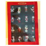Santabear 1999 16-Piece Boxed Snowman Figurines Set
