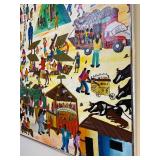 Michel Market Scene by the Sea - Original Painting