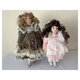 Antique Bisque Dolls - Victorian Lace Dresses (Lot of 2)