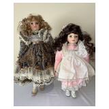 Antique Bisque Dolls - Victorian Lace Dresses (Lot of 2)