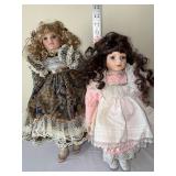 Antique Bisque Dolls - Victorian Lace Dresses (Lot of 2)