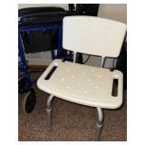 Blue Wheelchair - White Shower/Transfer Chair