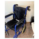 Blue Wheelchair - White Shower/Transfer Chair