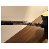 Hand-Carved Wooden Smoking Pipe with Long Curved Stem