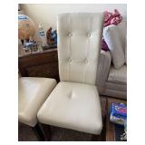 Set of 4 Cream Tufted Dining Chairs