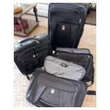 5-Piece Luggage Set - Black & Gray Rolling Suitcases