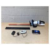 HART 40-Volt 24-inch Cordless Hedge Trimmer Kit, (1) 2.5Ah Lithium-Ion Battery (1) Charger (Slightly Used)
