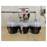 LOT OF 4 GoodCook Meal Prep Bowl Container with Dressing Cups, Black 40 Pieces Per Pack