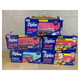 LOT OF 5 Ziploc Storage & Freezer Bags