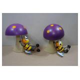 *2* Regal Art Metal Bee/Mushroom Garden Statues