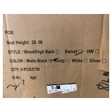 Wood/High Back Swivel Office Chairs - Matte Black, 26 in Seat Height (Lot of 4)