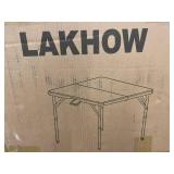 Lakhow 86L 34in Square Folding Table - 86x86x74 cm