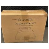 JollyVogue Comforter Set Light Grey - X003CH7IJ5 BJT-LG-Q, New