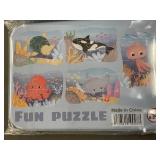 Fun Puzzle Ocean Life Tin Puzzle (Lot of 4)