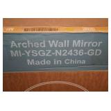 Gold Arched Wall Mirror - 24"x36"