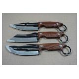 Set of 3 Rolled Steel Hunting Knives