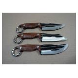 Set of 3 Rolled Steel Hunting Knives