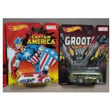 Hot Wheels Premium Cars - Flash Gordon, Captain America, Groot