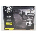 Auto Drive 5-Piece Car Kit - Seat Covers, Air Freshener, Steering Wheel Cover