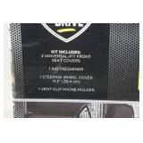 Auto Drive 5-Piece Car Kit - Seat Covers, Air Freshener, Steering Wheel Cover