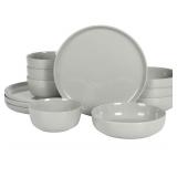 Gibson Home Oslo 12 Piece Dinnerware Set - Gray
