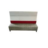 Silver & Red Bench 80 x 54 x 27