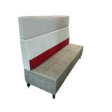 Silver & Red Bench 80 x 54 x 27