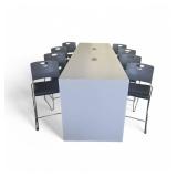 Conference Table w/ Power and 8 Chairs 108x36x42