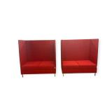 Dauphin Atelier Red Privacy Booth / Bench Guest Seating