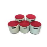 5 Steelcase Turnstone Buoy Red & Grey Seats that retail new for $395 each