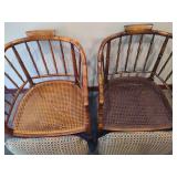 Pair of Century Chair Company Faux Bamboo Armchairs