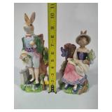 Fitz and Floyd Classic Easter Old World Rabbits Candle Holders